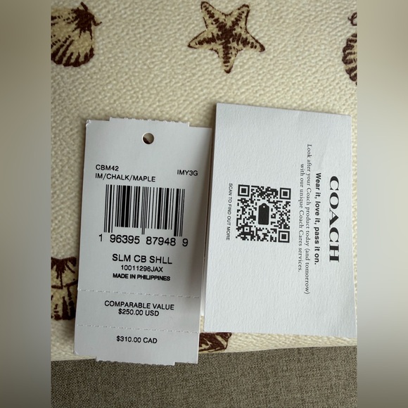 NWT!COACH Slim Crossbody Bag With Shell Print(CBM42) - Picture 5 of 5